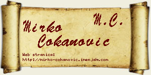 Mirko Čokanović vizit kartica